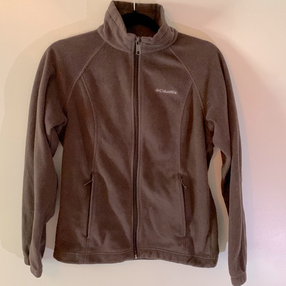Brown Columbia small fleece zip up jacket